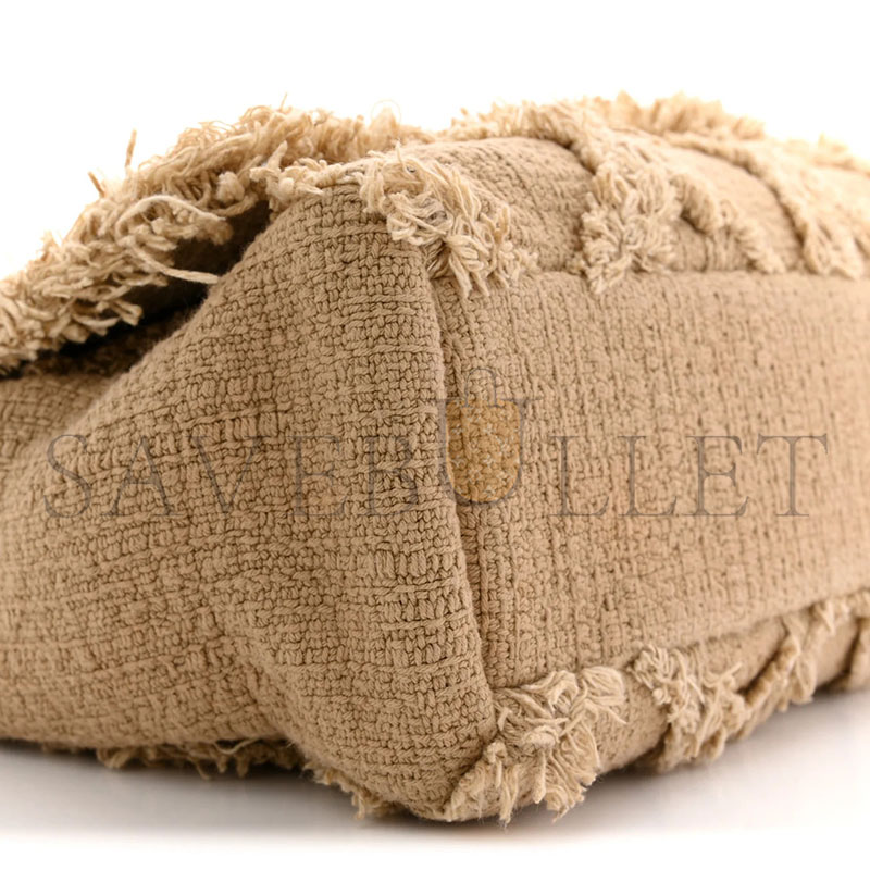 CHANEL TWEED NATURE FLAP DARK BEIGE (38*20*11cm) 